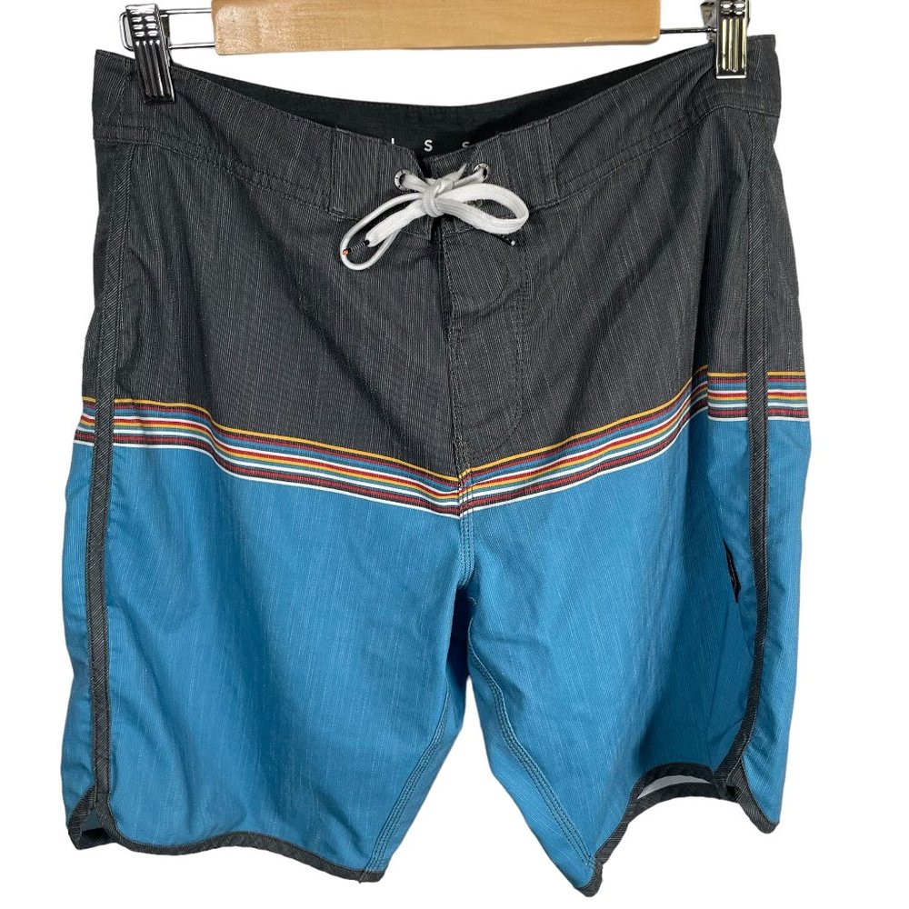 Vissla Board Shorts Mens Size 30 Blue Gray Lace Tie Swim Trunks Beach